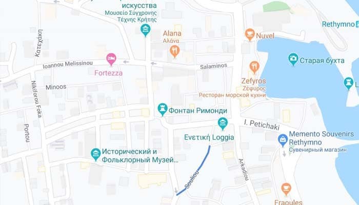Улица Солидо на карте Ретимно